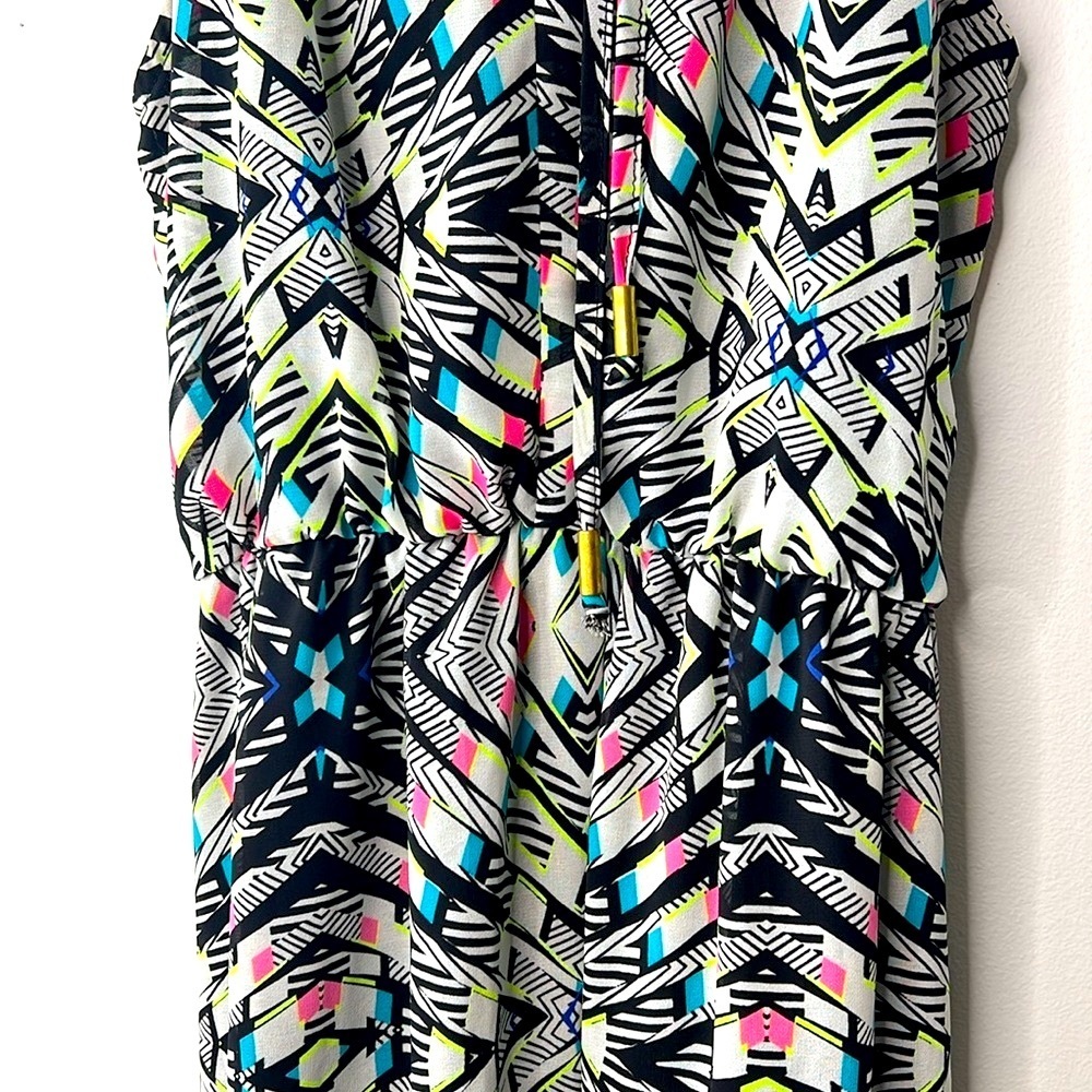 Xhilaration lined sleeveless maxi dress elastic waistline and tie-string back. - Picture 4 of 5
